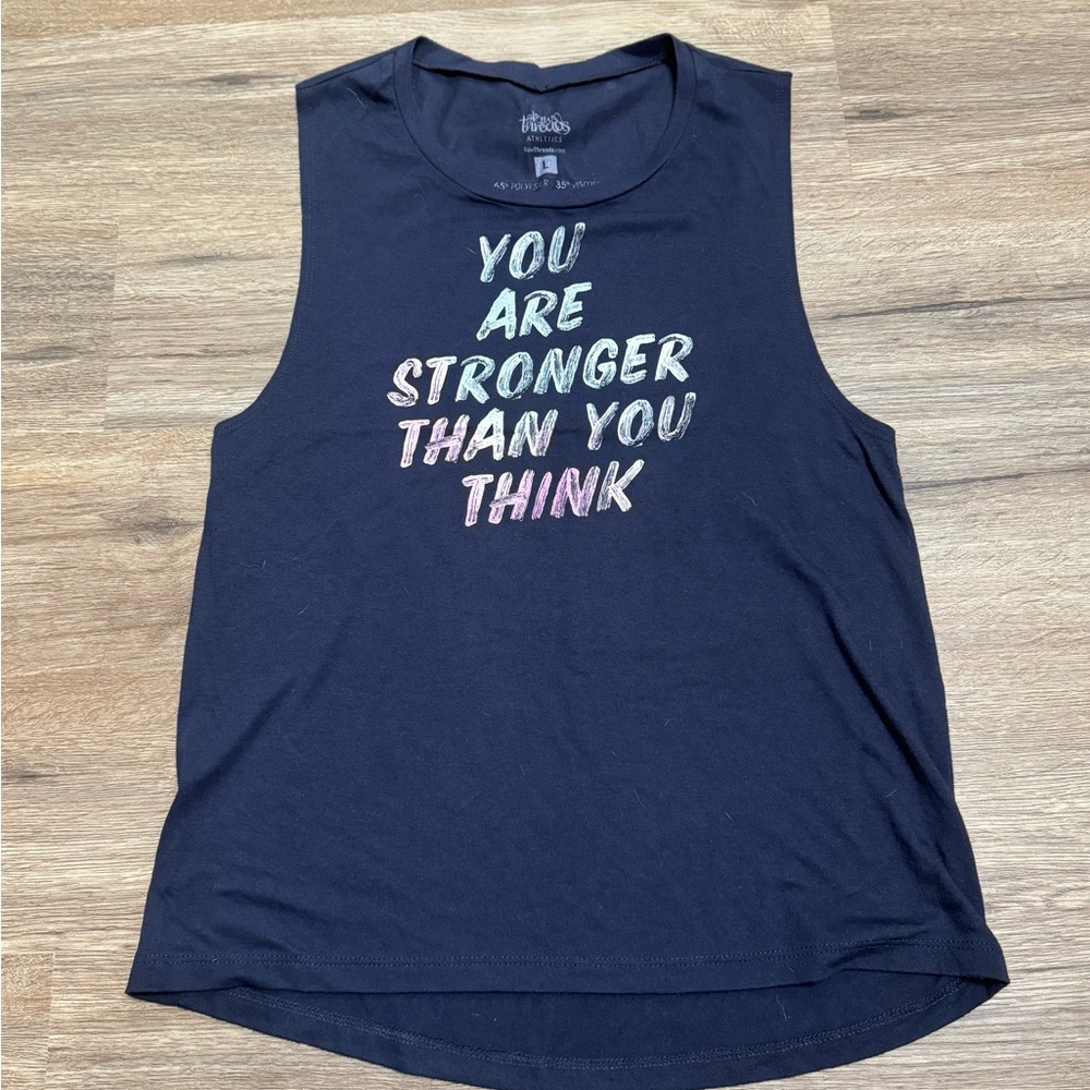 Raw Threads - Women’s large - Motivational Sleeveless Top - Navy
